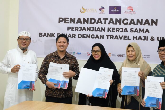 Direktur Utama Bank Dinar, Mustaen menyepakati kerjasama dengan travel haji dan umrah untuk memudahkan masyarakat beribadah ke Baitullah (ekbisntb.com/Ist)