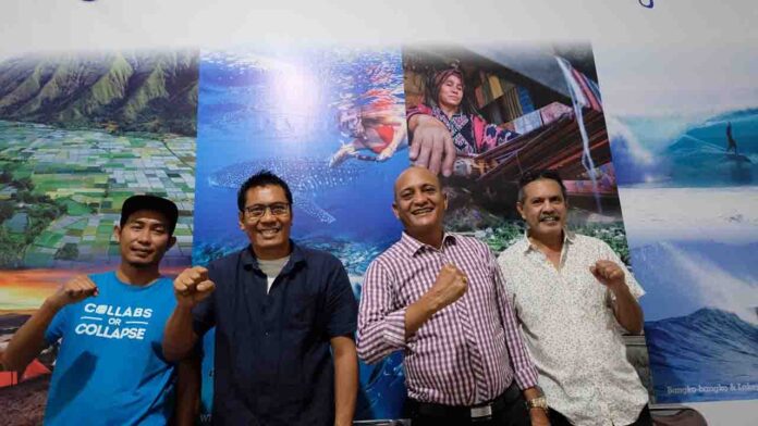 Pengurus BPPD NTB dari kanan, Dewantoro Umbu Djoka, Sahlan M.Saleh dan Badrun. (ekbisntb.com/bul)