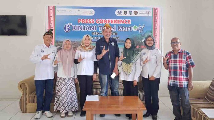 Press rilis Rinjani Travel Mart ke-6. (Ekbis NTB/era)