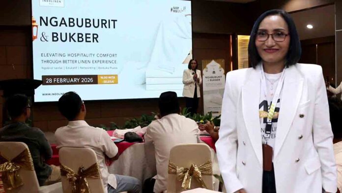 Direktur IndoLinen, Masrodawati Silalahi dalam kegiatan Ngabuburit & Buka Puasa Bersama IndoLinen x IHKA Lombok pada Sabtu, 28 Februari 2026.