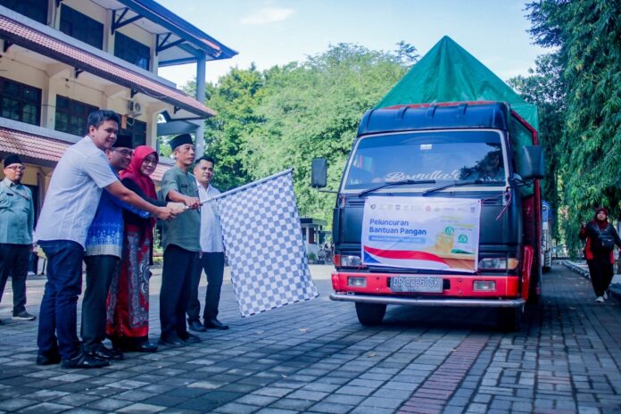 Penyaluran bantuan pangan bulan Februari-Maret 2026, di mulai dari Kota Mataram.