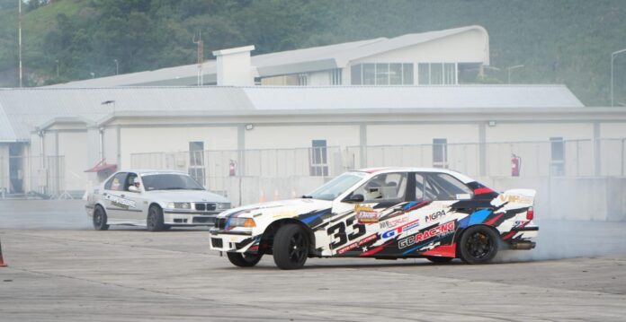 Ajang drifting digelar MGPA di area belakang paddock Sirkuit Mandalika, Sabtu (14/3/2026). Antisipasi Aksi Drifting Liar, MGPA Hadirkan Ajang Drifting di Sirkuit Mandalika