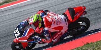 Tampil Impresif di Barcelona, Pebalap AHM Kiandra Ramadhipa Rebut Podium Moto3 Junior