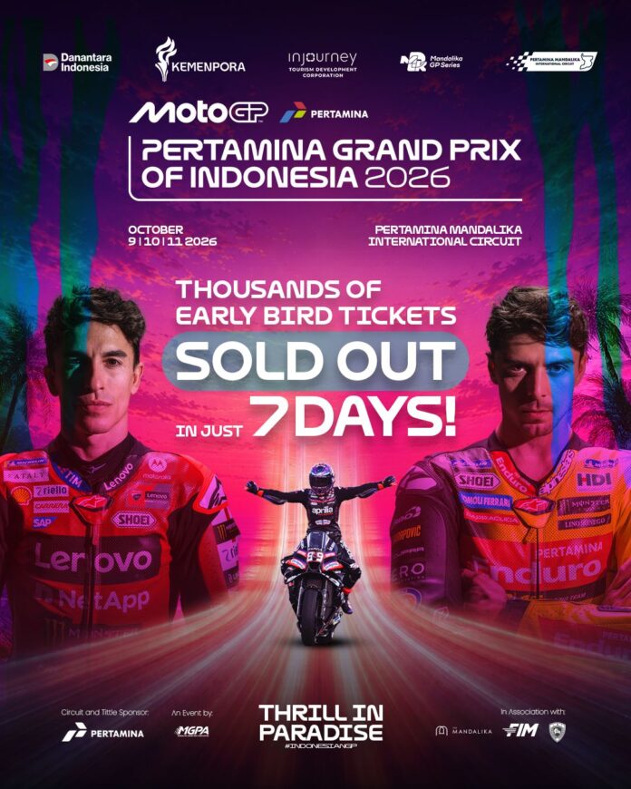 Tiket Early Bird MotoGP Mandalika 2026 Ludes