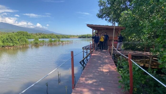 (Suara NTB/rus) EKOWISATA – Suasana ekowisata Mangrove Desa Sugian Kecamatan Sambelia Kabupaten Lombok Timur, pada Sabtu (25/7). Menyusuri Ekowisata Mangrove Sugian, Rumah bagi 17 Spesies Tanaman Bakau Terlengkap Se-Asia