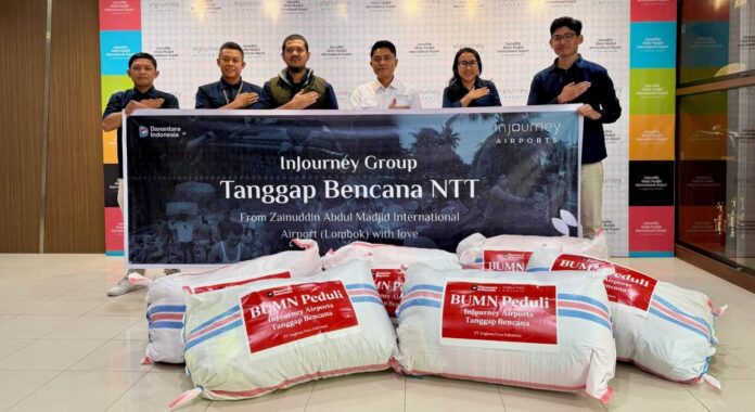 InJourney Airport mengirim sebanyak 200 selimut bagi masyarakat terdampak gempa NTT. Saat ini aktiVitas penerbangan dari BIZAM ke wilayah NTT masih berjalan normal. (Suara NTB/ist) Tak Terdampak Gempa, Penerbangan dari BIZAM ke NTT Masih Normal