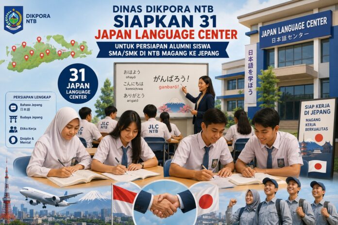 Ilustrasi Dinas DIkpora NTB siapkan 31 JLC bagi siswa SMK magang ke Jepang. (EKBIS NTB/Artificial Intelligence) Persiapan Magang di Jepang, Dikpora Siapkan 31 JLC di NTB